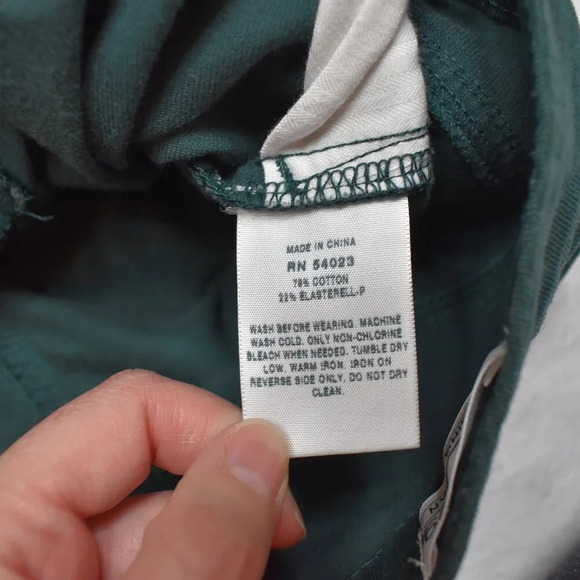 GAP 1969 Fine Corduroy Legging Jean Sz 29R Pants 5 Pocket Mid Rise Green Boho - Picture 10 of 15